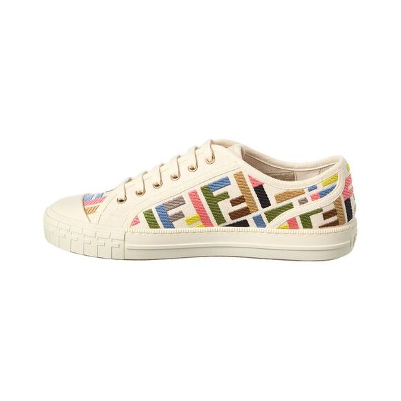Fendi Domino Ff Canvas Sneaker, White - Picture 2 of 5